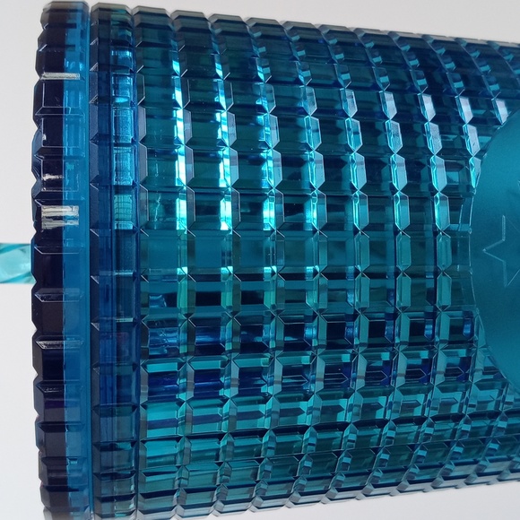 Starbucks Ombre Blue Mustard Pink Grid 24 oz Cold Cup Tumbler w Lid & Straw NWT - Picture 6 of 14